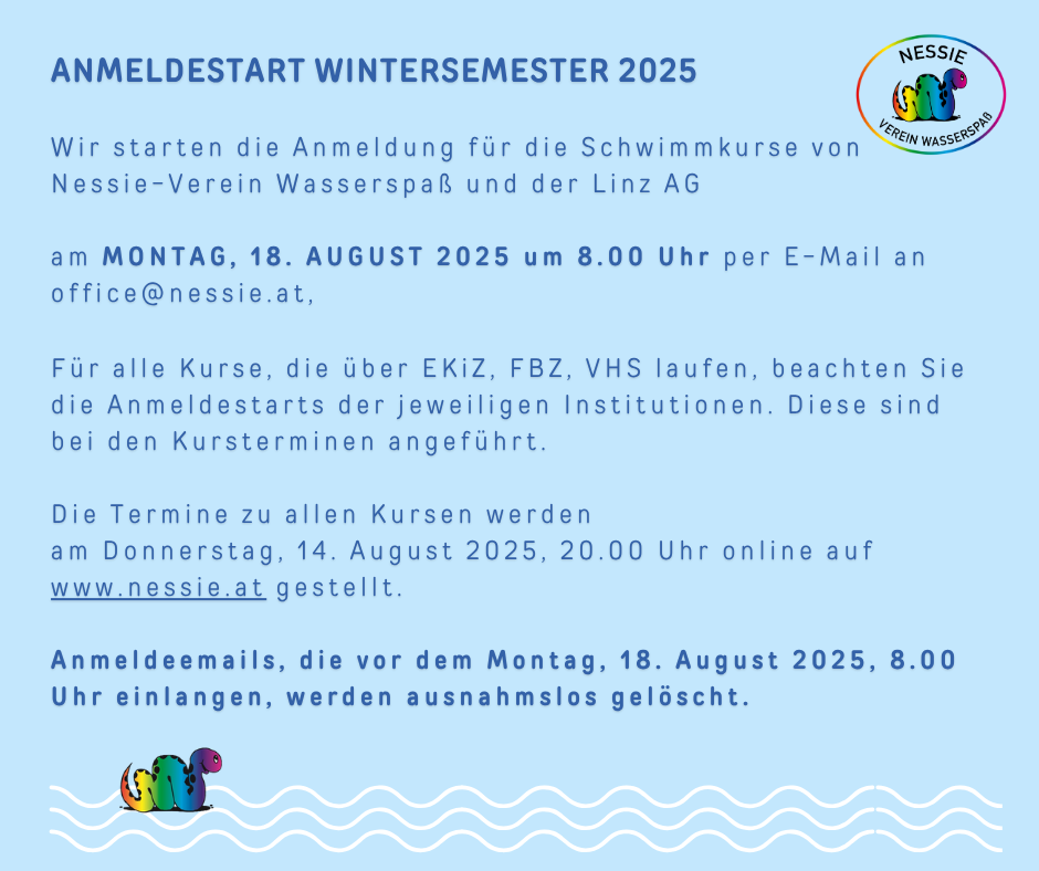 Anmeldestart Herbst-Winter 2025/2026